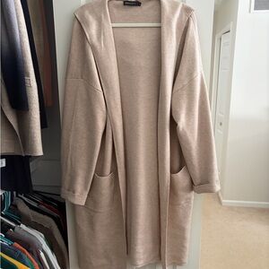 Chic Beige Women's Open-Front Cardigan